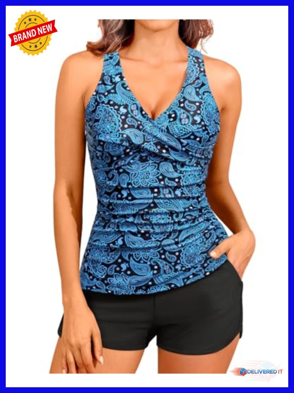 Women's Tankini Swimsuits with Shorts - Two Piece Tummy Control Bathing Suits